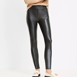 LOFT Faux Leather Leggings - Black, L